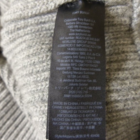 Tory Burch Gray Cashmere Blend Inez Turtleneck - Picture 3 of 5